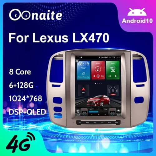 For Lexus LX470 Android 10 6G 128G PX6 CARPLAY Tesla Screen Player GPS Auto Audio Stereo Radio Recorder Head Unit 2002-2007