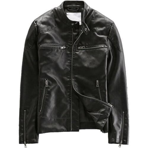 High Street Mens Biker Leather Jackets European and American Style Autumn Winter Automotive Leather Coats Men PU Overcoats A258