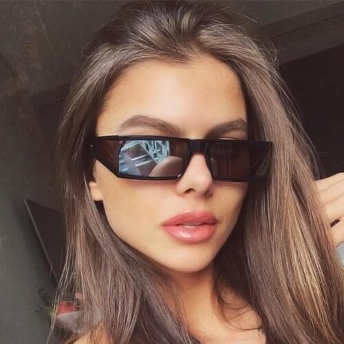 HKNA Vintage Square Sunglasses Women Luxury Rectangular Sun Glasses Punk Silver Mirror Sunglasses Retro Punk Lentes De Sol Mujer