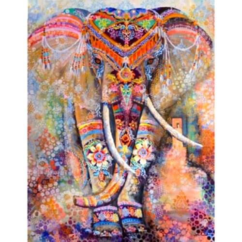 Painting By Number 40X50CM Indian Festival Elephant Animal Wall Art Gift DIY Pictures By Numbers Canvas Kits Home Decoration
