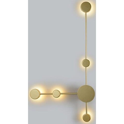 Kobuc Minimalist Wall Lamps Black Gold Living Room Bedroom Bedside 1/2/3/5 Light AC96V-260V LED Sconce Lamp Aisle Lighting Decor