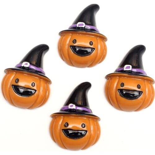 LF 20Pcs Mixed Resin Halloween Brown Ghost Decoration Crafts Flatback Cabochon Embellishments For Scrapbooking Diy Accessories