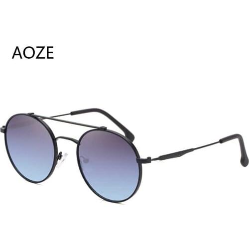 Fashion Retro Metal Sunglasses Women and Men Luxury Round Punk Sunglasses Ocean Lens Glasses High Quality Oculos