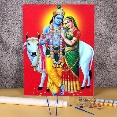 Buddha India Ganesha Painting By Numbers Kit Oil Paints 50*70 Canvas Painting Loft Picture For Children Handicraft For Art