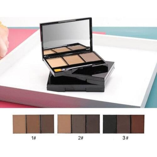 3 Color Eyebrow Powder Brush Set Stereo Styling Eyebrow Enhancer Waterproof Eyeshadow Palette Face Shadow Cosmetic Tool TSLM1