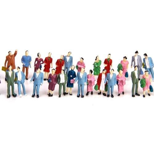 New 1:87 50pcs Hand Painted Model Train Standing Posture People Figures Scale HO (1 to 87) 0.70-0.90 inch Decoration for Layout