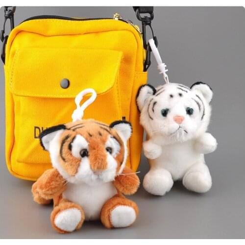 New hot 12CM plush Tige cute suffed Soft student Women Handbag Key Pendant Small wallet Multifunction christmas gift for friend