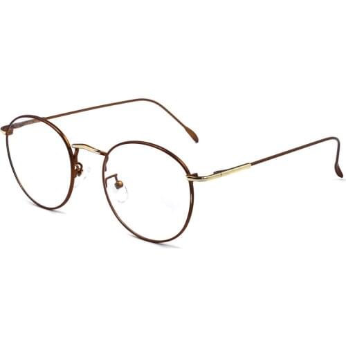 Optical Eyeglasses Frame Myopia Eyewear Round Stainless Steel Men Women Student Unisex High Quality Vintage Retro 2171