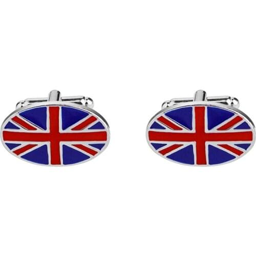 Drop Shipping National Flag Cuff links Men Fashion Metal The Great Britain Flag Cufflinks Button Wedding Suit Accessories