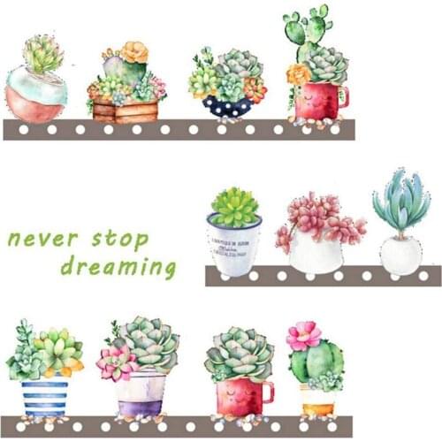Plant Wall Stickers Bedroom Living Room DIY Detachable Waterproof Self-Adhesive Art Wall Decoration (30X90cm)