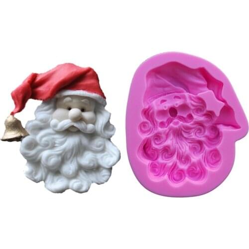 Christmas Santa cooking tools decoration Silicone Moud Fondant Craft Molds DIY Cake candy chocolate Decorating