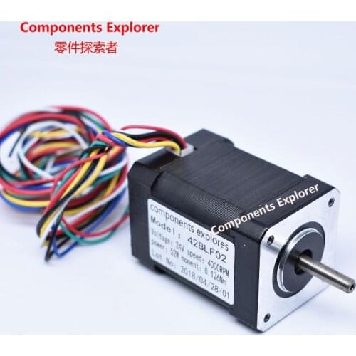 Stepper motor Nema17 Brushless DC Motor 42BLF02 24V 52W 4000RPM 3Phase Single Shaft CNC Router Milling Cut Engraving