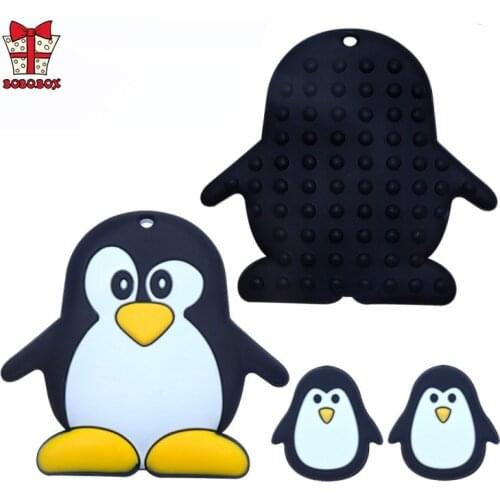 BOBO.BOX 1pc Silicone Teether Animal Silicone Teething Toy Pendant Christmas Nursing Gifts Silicone Beads Rodents Baby Teether