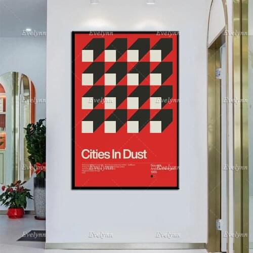 Siouxsie And The Banshees - Cities In Dust - 1985, New Wave Song Minimalistic Swiss Graphic Design Poster Art Print Home Decor