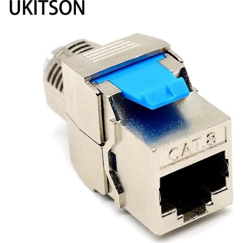 CAT8 RJ45 Insert Keystone Jack Socket CAT.8 LAN Zinc Alloy Connector For 40Gbps Super Speed Ethernet Network Cable