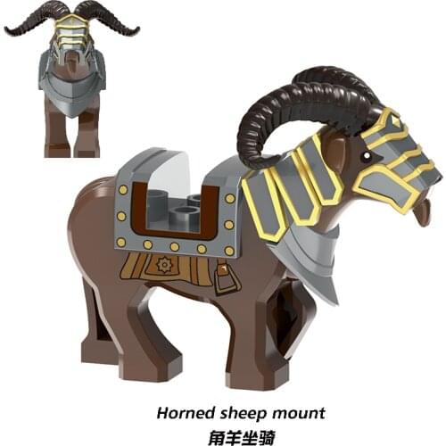 Medieval Knight Dwarf Horned Sheep Boar Mount Animal Armor Accessories Weapons Figures Building Blocks Bricks Kids Toys for kids