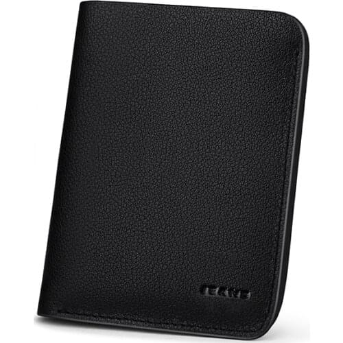 Genuine William Polo leather thin Mini mens wallet luxury brand card clip leather thin wallet mens Retro short Wallet