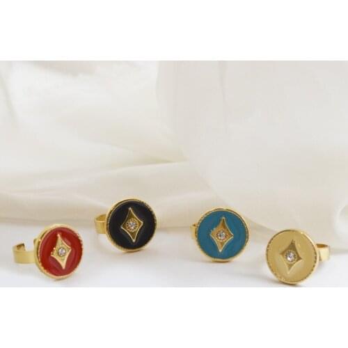 Vintage Gold Drop Oil Ring for Womens Bohemia Oval Ring Party Jewelry 2021