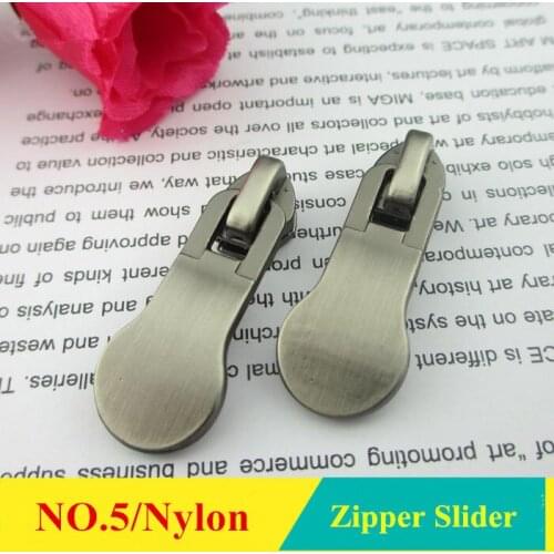 High Quality NO.5 NYLON zipper slider Zinc Alloy Plating fastener zipper puller Coat Clothes DIY free shipping 15pcs/lot