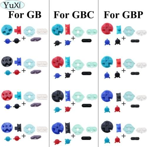 YuXi 1set Rubber Conductive D-pad Buttons for GameBoy for GB GBC GBP A B buttons DiY Button Set Replacement