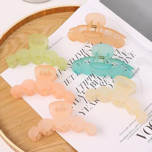 Candy Color Acrylic Hair Claw Hairpin Female KoreanTransparent Acrylic Geometric Barrette Headwear Women Girls Hair Accessories