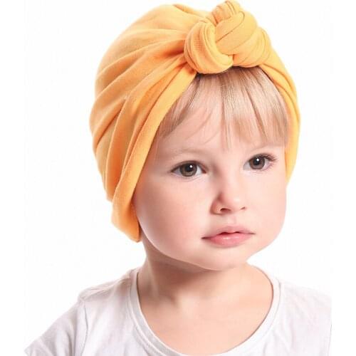 12 Colors Baby Girl Women knot turban hat Girls Bow Hat Stretchy Cloche Cap Mom and Baby Cotton Hats Kids Caps Children Chapeau