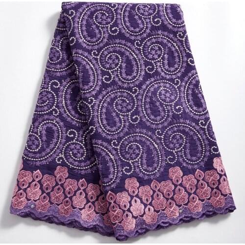 Zhenguiru High Quality Puple African Fabric Lace 2021 Swiss Voile Lace Nigeria Sewing Accessories For Women Wedding Dress A 2335