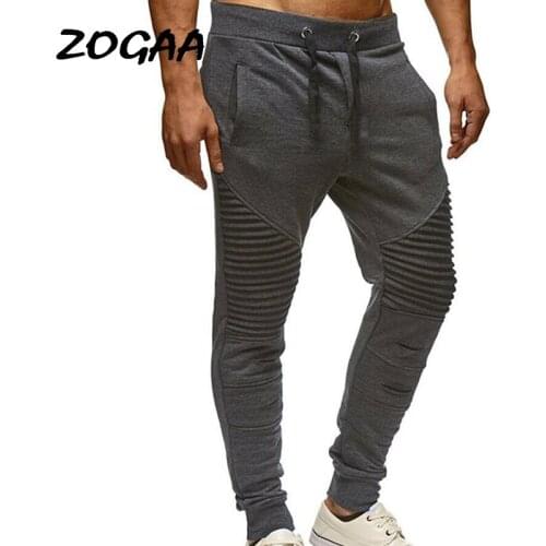 ZOGAA Pants Men Streetwear Hot Fashion Trendy Casual Trousers Mens Fitness Stitching Casual Straight All-match Solid Plus Size