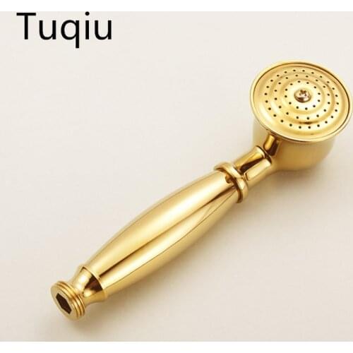 Gold Bathroom Shower Head Water Saving Brass Telephone Style Hand-held Shower Head Sprayer Tap Banheiro Lavabo Ducha plumbing