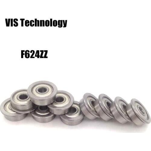 10pcs/lot F624ZZ Miniature Flange Deep Groove Ball Radial Ball Bearings for RepRap 3D printer