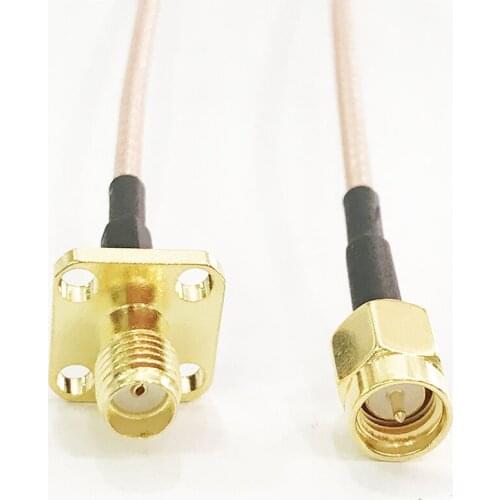 10pcs SMA Male to SMA Female 4 Hole Flange Connector RF Pigtail Cable RG316 10/15/20/30/50cm 1m