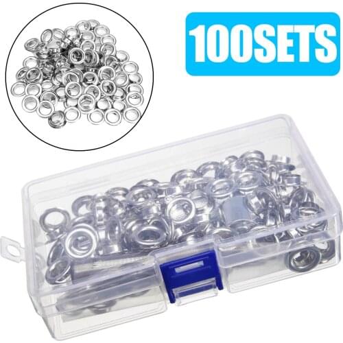 100 Sets 10mm Grommet Metal Eyelet Set With Installation Tools Kit DIY Craft Accessories For Leather Craft Clothes Accessories
