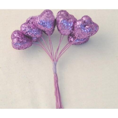 100pcs 2cm Artificial PE Latex Love Heart For Wedding Kissing Ball Wreath Bouquet Making Flower Candy Boxed Decoration