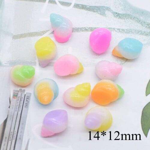 12Pcs Colorful Spiral Shell Planar 3D Cabochon Resin Wedding Scrapbook DIY Phone Shell Resin Accessory