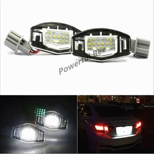 2 x LED license plate lamp error free CE E8 car white signal lights for Accord Civic City Legend, free shipping