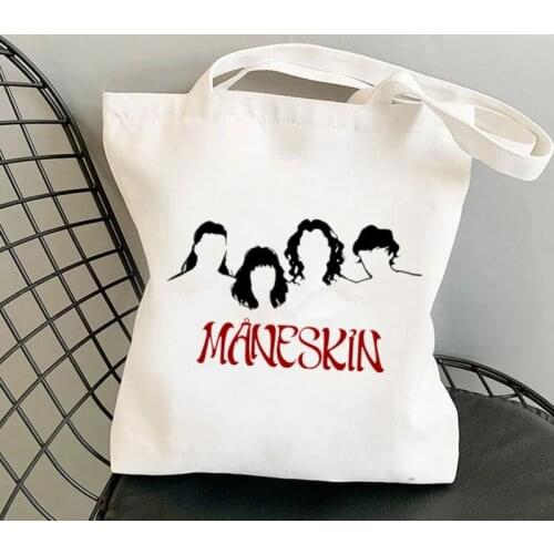 2021 Shopper Maneskin contour Kawaii Bag Harajuku women Shopping Bag Canvas Shopper Bag girl handbag Tote Bag Shoulder Lady Bag