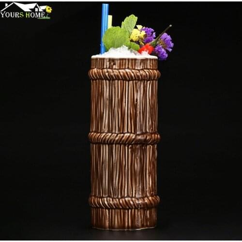 410ml Ceramic Tiki Mug Creative Porcelain Beer Wine Mug Cup Bar Tool