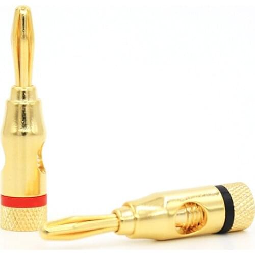 8 pcs Hi-end Banana plug Gold Plated plug Speaker Wire Spade Terminal Connector Plug