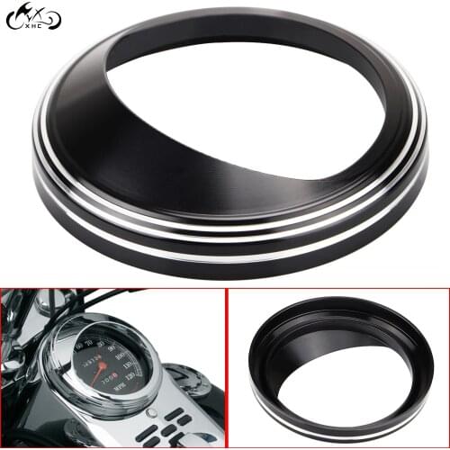 Black Aluminum 5" Speedometer Speedo Trim Ring For Harley Touring Electra Glide Road King Heritage Softail Fat Boy Deluxe Dyna
