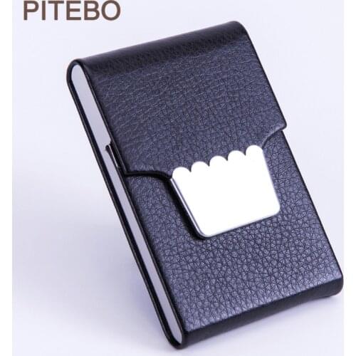 PITEBO Business high-grade leather business card box creative leather simple business card box business gift metal optional
