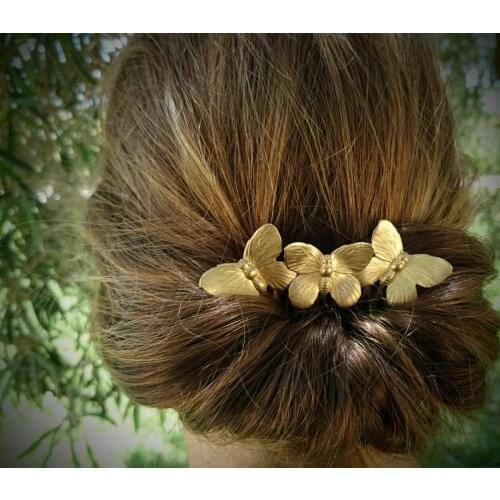 Classic Vintage Fashion Alloy Retro Butterfly Hair Combs Ancient Style Tiara Bohemia Bride Hair Comb Headdress Hair Jewelry