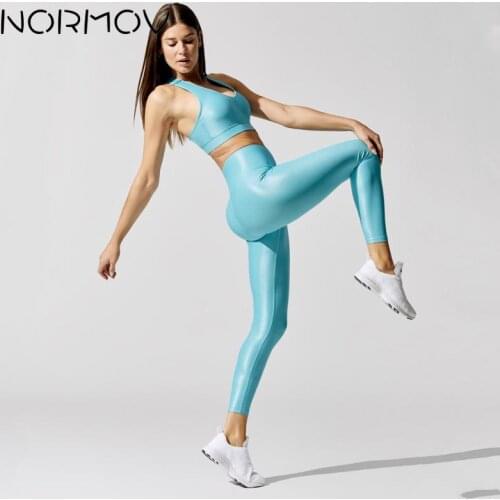NORMOV Women Seamless Yoga Set Sexy High Waist Fashion Tummy Control Butt Lift Sports Sets Femme Elastic Push Up Fitness Suits