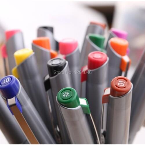 LifeMaster Japan Kuretake ZIG Millennium colors needle liner pen 005/01/02/03/05/08 waterproof Yellow/Orange/Pink/Green/Blue