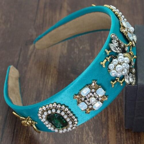 Fairland Luxury Personality Baroque Shiny Crystal Flower Temperament Jewelry Headband Hair Accessories for Womens Wedding Party