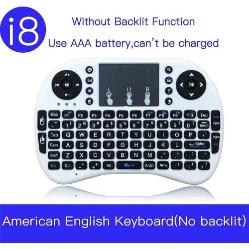 Mini i8 Wireless Multi-language 2.4gHZ Keyboard No Backlit with Touchpad Remote Control for PC Android TV Set Top Box