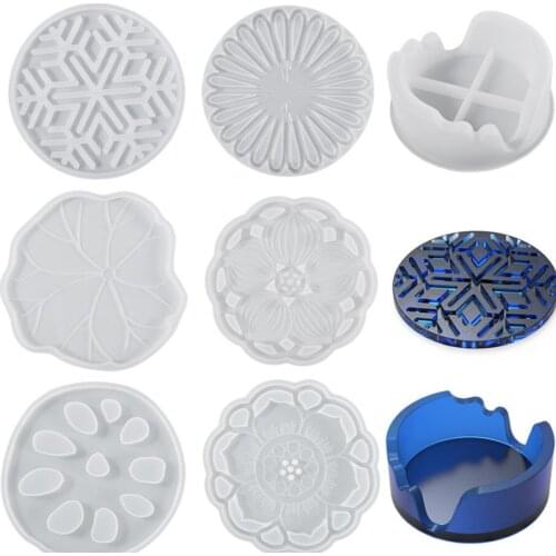 Coaster Mold Set DIY Epoxy Resin Silicone Mold Storage Kitchen Anti-Scald Heat Insulation Pad Home Desktop Decoration