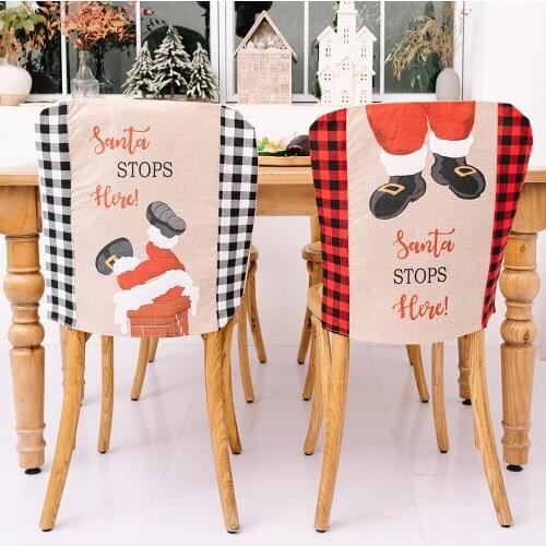 New Christmas Decoration Lattice Chair Set Christmas Dining Table Festive Atmosphere Decoration Home Decoration
