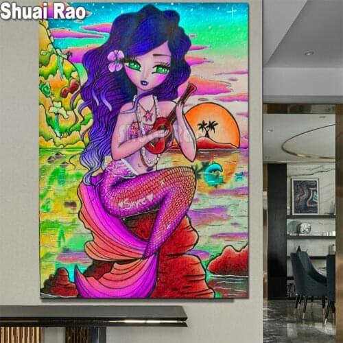 New diamond embroidery Fantasy Cartoon Big Eye Girl mosaic diamond paintings full square round drill stitch cross rhinestone art