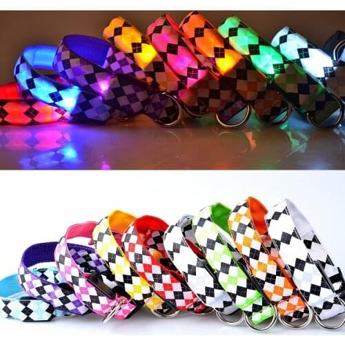 Pet Dog Collar puppy Luminous Nylon LED dog Collars For Small Dogs Necklace Flashing Light Adjustable Night Safety Pet supplies