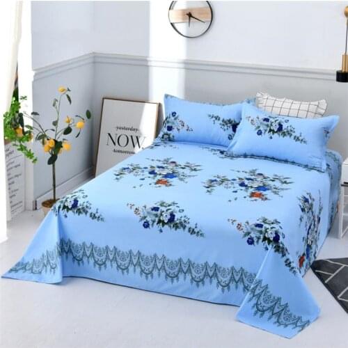 Nostalgic Style Bed Sheet Thin Textile Bedroom Bedding With 2pcs Pillowcase Single Double Large Size King Queen Bed Cover F0501